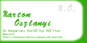 marton oszlanyi business card